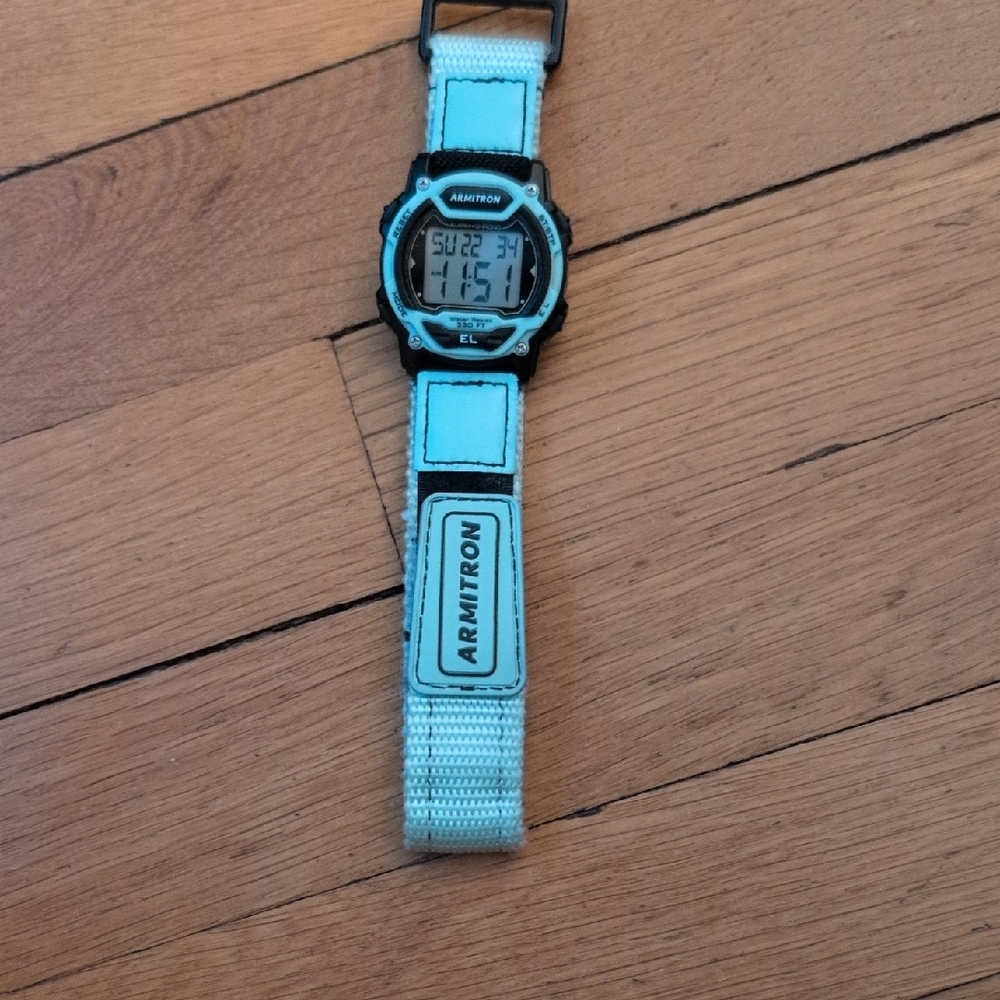 Armitron Digital Watch with Blue and Black Accents